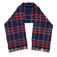 TOMMY HILFIGER トミーヒルフィガー チェック ウール マフラーストール sizeOS/ネイビー×レッド