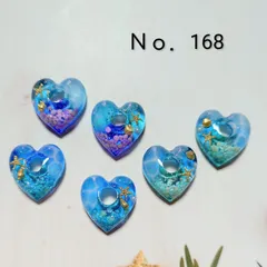 レジン カボション ハンドメイド 穴あきフープパーツ 海塗り オリジナルパーツセット Ｎｏ．168