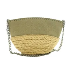 ステラマッカートニー STELLA McCARTNEY ファラベラ Falabella ラフィア チェーンショルダーバッグ ベージュ カーキ /SS ■OS
