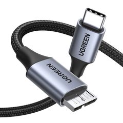 [Clearance Sale] UGREEN USB C to Micro B Cable, 0.5m, USB 3.1 10Gbps High-Speed ​​Data Transfer, External HDD Cable, Micro B Conversion Cable, Compatible with External HDDs/SSDs, Hard Drives, MacBook Pro, and Galaxy S5 Note