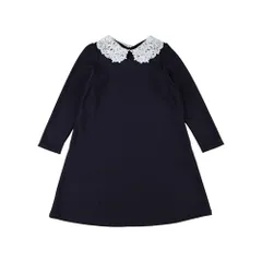 新品 [コムサイズム] フォーマル レース襟付きポンチ ワンピース(140-160cm) 98-07OK02-205 140cm ネイビー