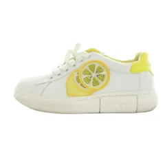 ケイトスペード KATE SPADE LIFT LEMON ローカットスニーカー シューズ 靴 ロゴ レザー 23cm 白 ホワイト 黄 イエロー ■GY19 /MQのサムネイル