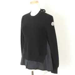 極美品 モンクレール フリル セーター トップス ブランド 洋服 ファッション ブラック 黒 レディース ERE DN46-4【中古】