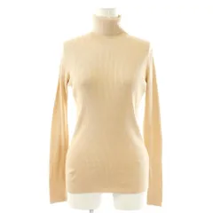 ユナイテッドアローズ UNITED ARROWS シルクリブ タートルネック ニット セーター 長袖 ベージュ /HK ■OS