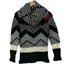 Desigual(デシグアル) 長袖セーター サイズEUR M レディース - 黒×白×レッド タートルネック