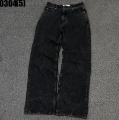 ブラックウォッシュ ワイド デニム パンツ 0304