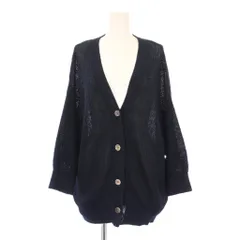 フレームワーク Framework 7Gハーフスリーブ畦Vネックカーディガン サマーニット 七分袖 無地 F 紺 ネイビー 22080220219020 /BB