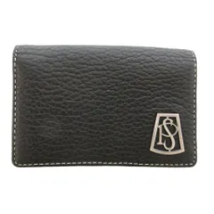 ポールスミス PAUL SMITH カードケース 黒 ブラック シボ加工 ロゴプレート /UO