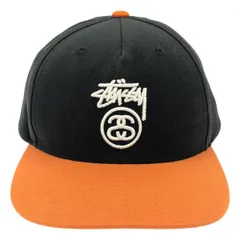 Stussy ステューシー Stock Lock 2 Tone Snapback キャップ  ブラック オレンジ