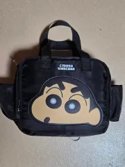 クレヨンしんちゃん CYARNO SIHNCNAH ブラック トートバッグ