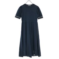 23SS♡ANAYI シアーボリューム半袖ニットワンピース 36 ボーダー
