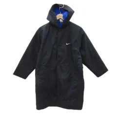 ナイキ NIKE スポーツウェア ベンチコート 中綿コート M 150㎝ 黒 ブラック ナイロン バックロゴプリント ロング丈 /YS17 ■GY58 男の子