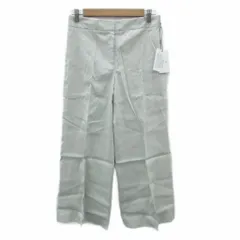 セオリー Theory ワイドパンツ 麻 リネン 4 L ライトグレー ロング丈 /HO33 ■GY61