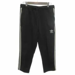 アディダスオリジナルス adidas originals 美品 SST RELAX CROPPED PANTS パンツ M 黒 ブラック サイドライン ジャージ /YJのサムネイル