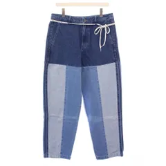 アディダスオリジナルス adidas originals KSENIASCHNAIDER パッチワークジーンズ デニムパンツ ジップフライ バイカラー W30 青 ブルー 水色 ライトブルー タグ付き IW5663 /BB