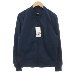 ザラ ZARA タグ付き ボンバージャケット ブルゾン ジップアップ S 紺 ネイビー /GV