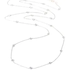 【新品】 [NEOGLORY] JEWELRY［ネオグロリー］ロングネックレス キュービックジルコニア おしゃれ 大人 可愛い シンプル チェーン (ホワイトゴールド)（ネオグローリー） 1