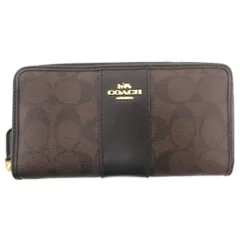 コーチ COACH F54630 シグネチャー 長財布 ラウンドファスナー 茶 ブラウン /JS ■GY18
