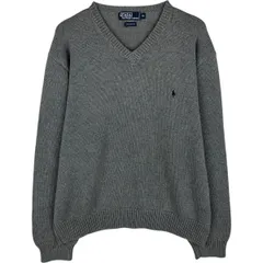 古着 ラルフローレン Ralph Lauren POLO by Ralph Lauren Vネック コットンニットセーター メンズXL相当/eaa619208