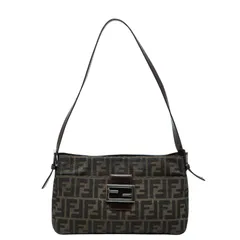 フェンディ ズッカ マンマバケット ワンショルダーバッグ  26566 ブラウン キャンバス レザー レディース FENDI【1-0257314】