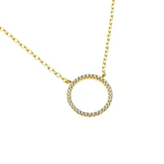 【新品】 キュービックジルコニア CZ リング シルバー925ネックレス ゴールドコーティング レディース [527_2svn] 0