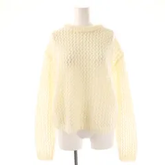 B&Y ユナイテッドアローズ BEAUTY&YOUTH ビューティー&ユース モヘヤミックス透かし編みニットプルオーバー セーター 長袖 アイボリー /NR ■OS