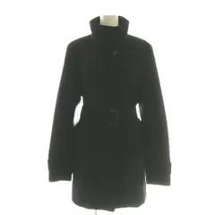 バーバリー ロンドン BURBERRY LONDON シングルブレストコート アウター アンゴラ混 スタンドカラー 42 ブラック /CX ■OS