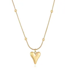 【新品】 [GAVU] [ガーブ] ハート ゴールドメッキステンレスネックレス レディース 1