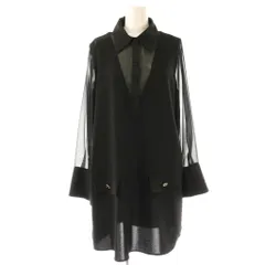 ザラ ZARA シアースリーブ ワンピース 長袖 ミニ S 黒 /NR ■OS