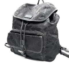 COACH y2k black nylon signature backpack コーチ バックパック リュックサック シグネチャー ナイロン 黒 総柄 ベルト