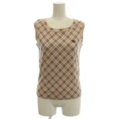 バーバリーブルーレーベル BURBERRY BLUE LABEL タンクトップ チェック ノースリーブ カットソー 38 ピンク FAF69-510-14 /☆G