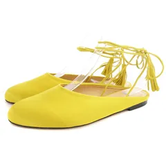 ジェイ&エムデヴィッドソン J&M Davidson SATIN フラット シューズ レースアップシューズ 38 24cm 黄色