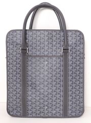 Goyard(ゴヤール) ブルゴーニュ グレー トートバッグ ビジネスバッグ ヘリンボーン柄 PVCレザー メンズ レディース