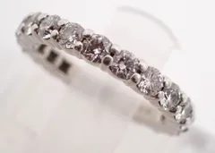 美品 HARRY WINSTON(ハリーウィンストン) プロングセット フルエタニティダイヤリング PT950 3.0g 3号 プラチナ950 小さめ 細め 指輪のサムネイル
