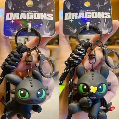 海外公式❣️ 2個セット❣️ヒックとドラゴン ナイトフューリー トゥース 飛行ver＆蝶々ver キーホルダー ストラップ 1.2