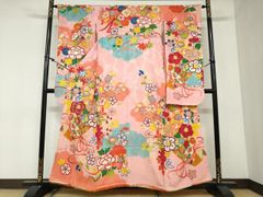 平和屋着物▽六通柄袋帯 唐織 孔雀花文 銀糸 正絹 逸品 DABA4023az