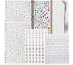 6枚セット　フェイスストーン ムーンストーンステッカー デコパーツ顔シール