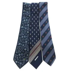 マリオヴァレンチノ マリオヴァレンティノ MARIO VALENTINO その他ブランド ネクタイ3本セット レギュラータイ 絹 シルク 総柄 ストライプ 紺 ネイビー /JS 1026 ■GY09