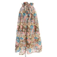 レイビームス Ray Beams ロングスカート フレア イージー リボン マルチカラー 花柄 /GV