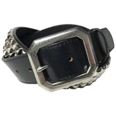 【新品】 WING LEATHER ベルト イタリアンレザー メンズ 本革 スタッズ 棘 トゲ 黒色 カジュアル ロック パンク バンド 40mm GTC011 ブラック 1