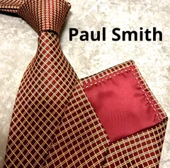 【✨極美品✨】Paul Smith ポールスミス ネクタイ レッド系 格子柄 シルク