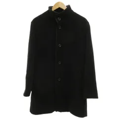 ランバン LANVIN COLLECTION ステンカラーコート アンゴラ ウール 48 黒 ブラック 無地 スタンドカラー 長袖 /JS ■GY61のサムネイル