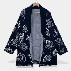 ザラ　ブラック　ペイズリー　ロング　カーディガン