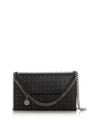 ステラマッカートニー レディース アクセサリー 財布 Stella McCartney Falabella Embellished Wallet On Chain Black ブラック
