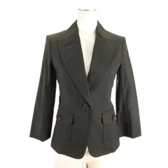 バーバリー ロンドン BURBERRY LONDON テーラード ジャケット シャドーストライプ コットン 38 ブラック