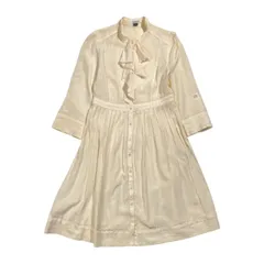 ATSURO TAYAMA アツロウタヤマ フリル ワンピース EUR 36/アイボリー系 レディース 日本製 光沢感 エレガント モードのサムネイル