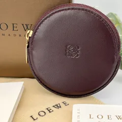【極美品・現品限り】 ロエベ コインケース ナッパレザー アナグラム 丸型 ダークワイン 箱あり｜LOEWE MONEDERO NAPA ANAGRAMA ROUND VINO OSCURO