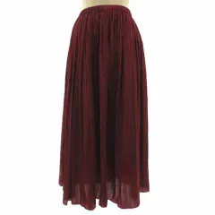 ガリャルダガランテ GALLARDAGALANTE スカート ギャザー ロング丈 フレア ウエストゴム 日本製 エンジ 0