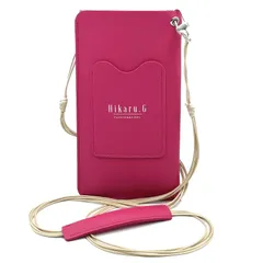 【新品】 [Hikaru.G] スマホポーチ レディース スマホポシェット 携帯ポーチ ショルダーバッグ 斜め掛け 軽量 シンプル おしゃれ (ピンク) 1