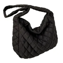 【新品】 [kanaelun] レディース 軽量 大容量 キルティングバッグ ショルダーバッグ シンプル サブバッグ ジムバッグ レッスンバッグ 出張 旅行 通勤 ビジネス トートバッグ バッグキルティング ダウンコットン 修学旅行 2泊3日 短期出張 野 1